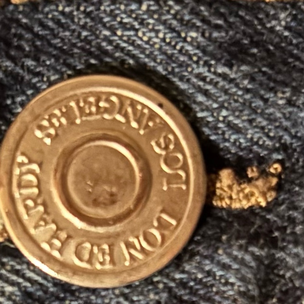 Ed Hardy Dark Blue Jeans with Red Heart & Multicolor Embroidered Skull Patches - Picture 7 of 9